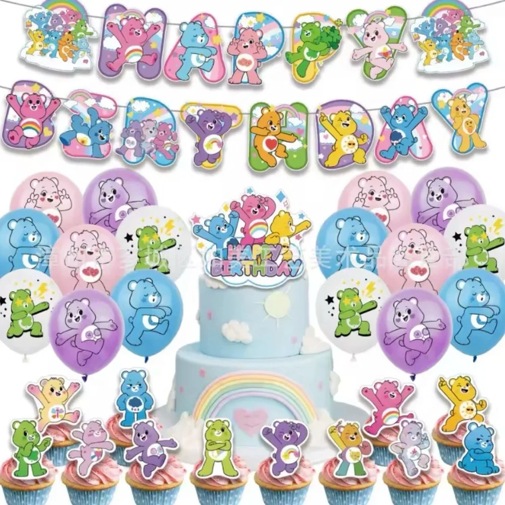 Care Bears Birthday Party Supplies Banner Cupcake Topper Balloons